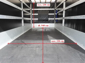 Ford Transit skrzynia plandeka 10 palet 130KM A30359 - tyl zabudowy