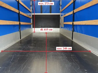 Iveco Daily skrzynia plandeka 14 palet 180KM 470390 - bok zabudowy