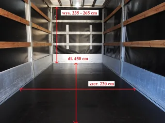Opel Movano skrzynia plandeka 9 palet 165KM 255864 - tyl zabudowy